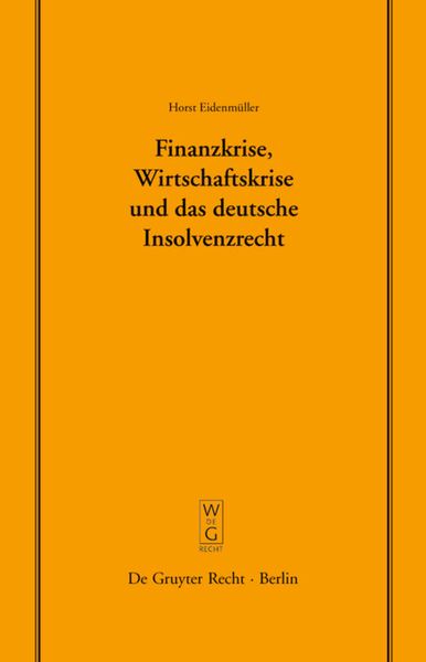 Produktbild: Finanzkrise, Wirtschaftskrise und das deutsche Insolvenzrecht