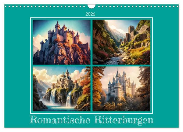 Produktbild: Romantische Ritterburgen (Wandkalender 2026 DIN A3 quer), CALVENDO Monatskalender