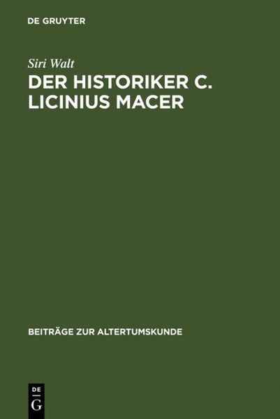 Produktbild: Der Historiker C. Licinius Macer