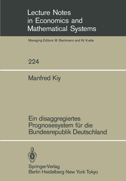 Produktbild: Ein disaggregiertes Prognosesystem f&uuml;r die Bundesrepublik Deutschland