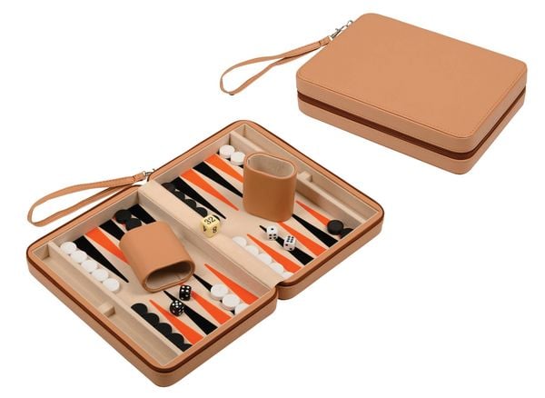 Produktbild: Philos 1710 - Backgammon Leros, Reise, Kunstleder, magnetisch, mit Tragegriff