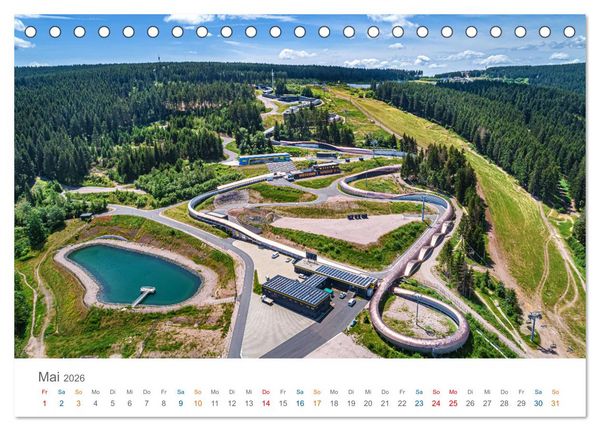 Produktbild: Oberhof - Urlaubsparadies am Rennsteig (Tischkalender 2026 DIN A5 quer), CALVENDO Monatskalender