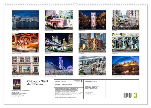 Produktbild: Chicago - Stadt der Ebenen (Wandkalender 2026 DIN A2 quer), CALVENDO Monatskalender