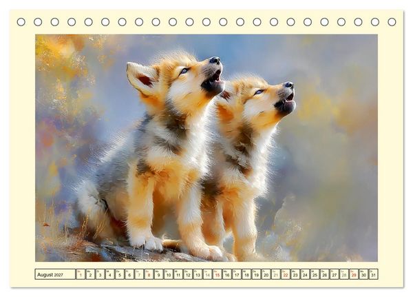 Produktbild: Waldseelen. Verspielte W&ouml;lfe im Licht der Natur (Tischkalender 2027 DIN A5 quer), CALVENDO Monatskalender