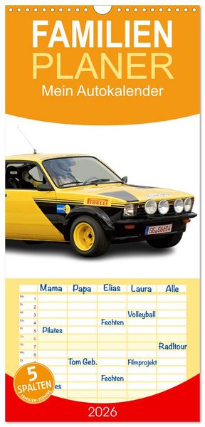 Produktbild: Familienplaner 2026 - Mein Autokalender mit 5 Spalten (Wandkalender, 21 x 45 cm) CALVENDO