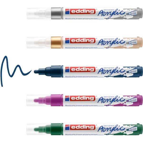 Produktbild: Edding Acrylmarker Acrylic 5100 Mittel metallic 5er Set