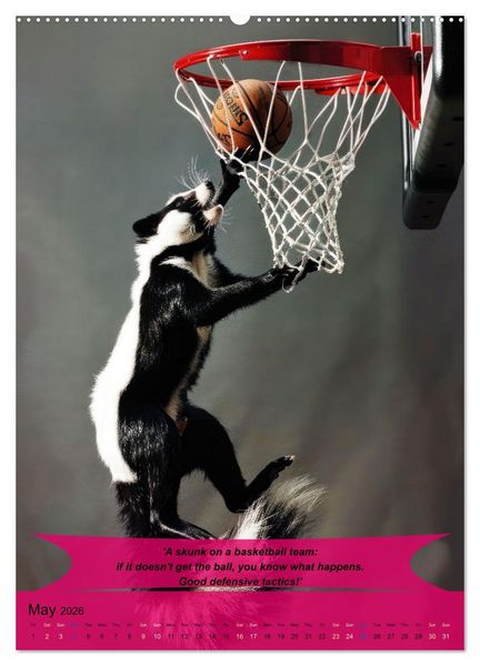 Produktbild: Basketball with funny animals (Wall Calendar 2026 DIN A2 portrait), CALVENDO 12 Month Wall Calendar