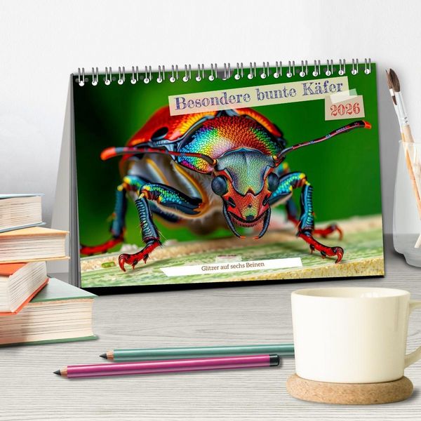 Produktbild: Besondere bunte K&auml;fer (Tischkalender 2026 DIN A5 quer), CALVENDO Monatskalender