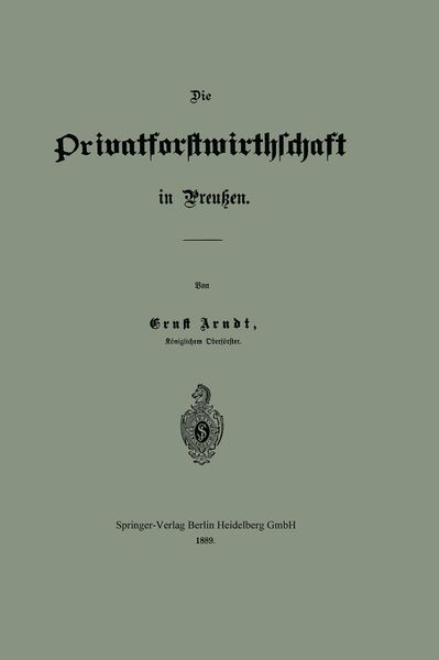 Produktbild: Die Privatforstwirthschaft in Preu&szlig;en