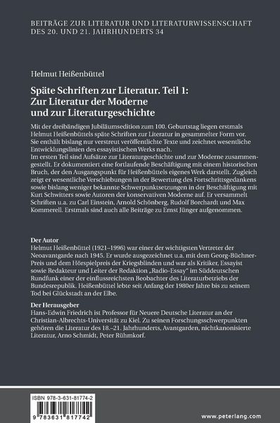 Produktbild: Sp&auml;te Schriften zur Literatur. Teil 1: Zur Literatur der Moderne und zur Literaturgeschichte