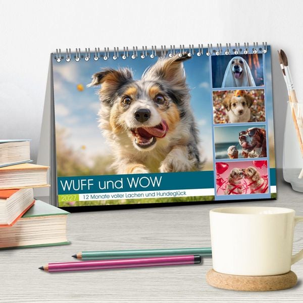 Produktbild: WUFF und WOW (Tischkalender 2027 DIN A5 quer), CALVENDO Monatskalender