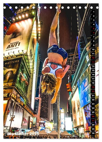 Produktbild: Poledance auf New Yorks Stra&szlig;en (Tischkalender 2026 DIN A5 hoch), CALVENDO Monatskalender