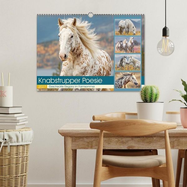 Produktbild: Knabstrupper Poesie. Gescheckte Eleganz im Farmsommer (Wandkalender 2027 DIN A3 quer), CALVENDO Monatskalender