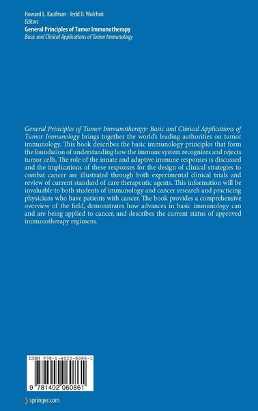Produktbild: General Principles of Tumor Immunotherapy