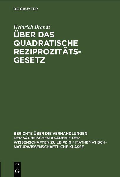 Produktbild: &Uuml;ber das quadratische Reziprozit&auml;tsgesetz