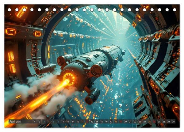 Produktbild: Generationsraumschiffe (Tischkalender 2026 DIN A5 quer), CALVENDO Monatskalender