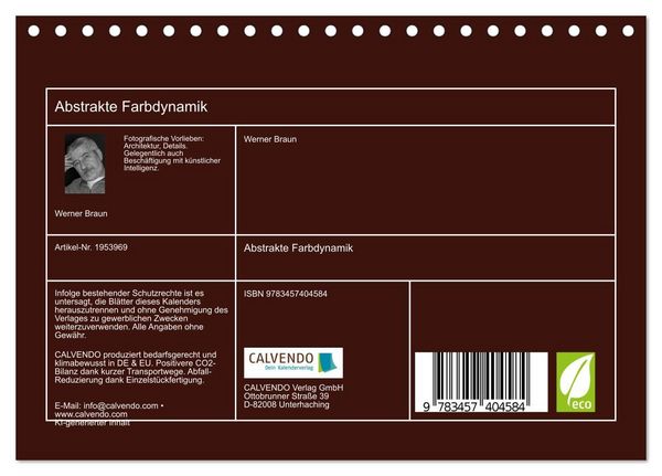 Produktbild: Abstrakte Farbdynamik (Tischkalender 2026 DIN A5 quer), CALVENDO Monatskalender