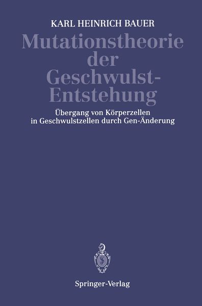 Produktbild: Mutationstheorie der Geschwulst-Entstehung