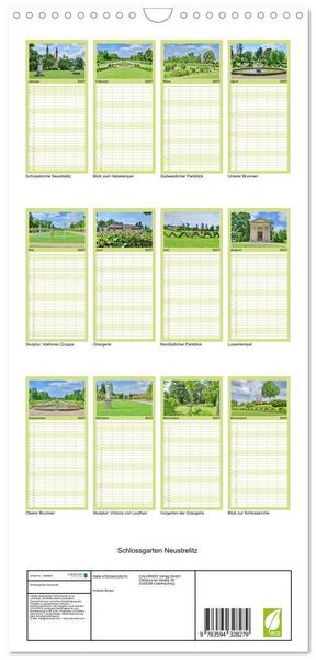 Produktbild: Familienplaner 2027 - Schlossgarten Neustrelitz mit 5 Spalten (Wandkalender, 21 x 45 cm) CALVENDO