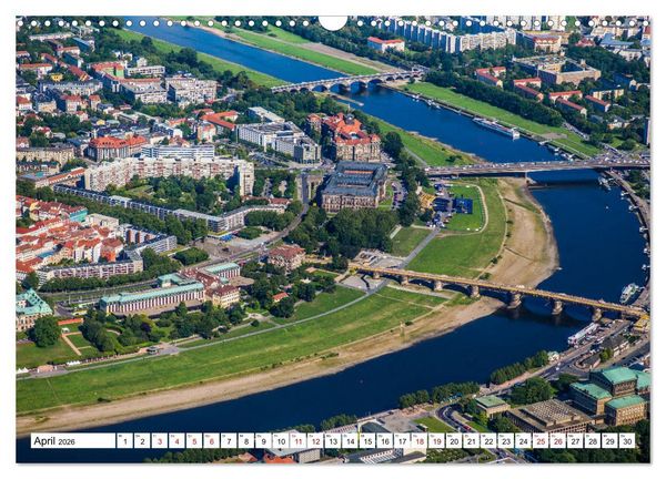 Produktbild: Sachsens Glanz - historische H&ouml;hepunkte aus der Vogelperspektive (Wandkalender 2026 DIN A3 quer), CALVENDO Monatskalender