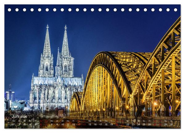 Produktbild: Deutschland Impressionen bei Nacht (Tischkalender 2026 DIN A5 quer), CALVENDO Monatskalender