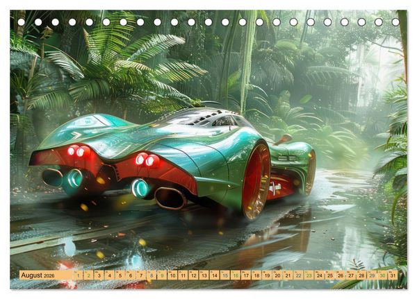 Produktbild: Futuristische Boliden - Asiatisch inspiriert (Tischkalender 2026 DIN A5 quer), CALVENDO Monatskalender