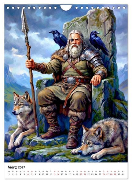 Produktbild: G&ouml;tter der Wikinger &ndash; Ikonen der Nordischen Mythologie (Wandkalender 2027 DIN A4 hoch), CALVENDO Monatskalender