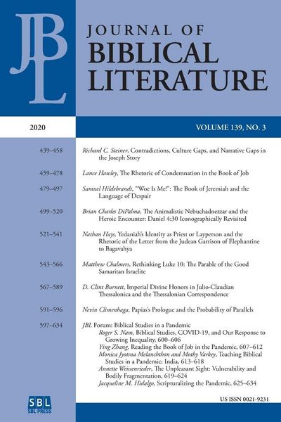 Produktbild: Journal of Biblical Literature 139.3 (2020)