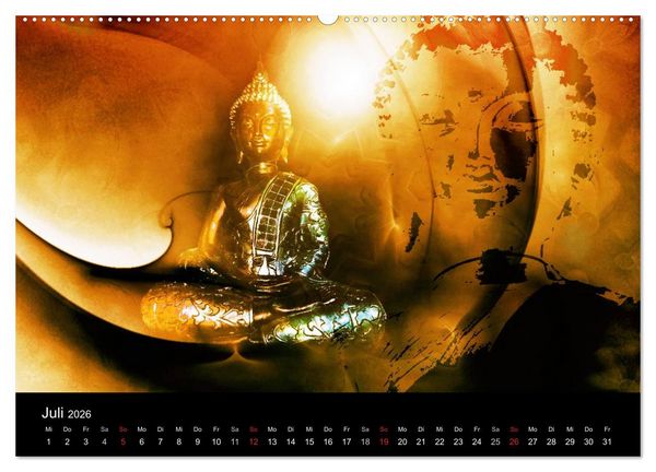 Produktbild: Buddha und Yin Yang (Wandkalender 2026 DIN A2 quer), CALVENDO Monatskalender