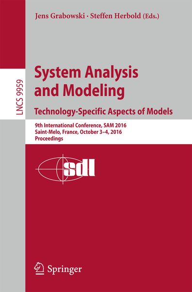 Produktbild: System Analysis and Modeling. Technology-Specific Aspects of Models