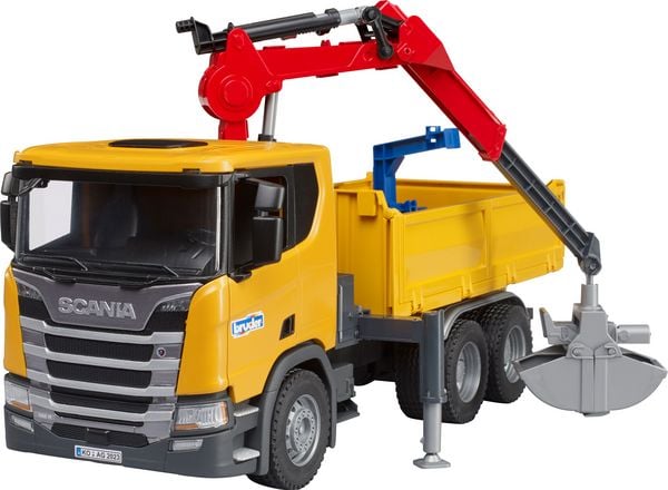 Produktbild: bruder 03551 Scania Super 560R Baustellen-LKW Kran und 2 Paletten