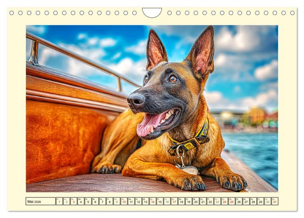 Produktbild: Malinois im Einsatz. Heldenhafte Hunde mit Ausdauer und Mut (Wandkalender 2026 DIN A4 quer), CALVENDO Monatskalender