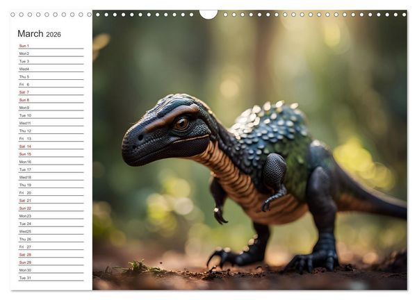 Produktbild: AI Dino Delights Mesmerizing Views of Prehistoric Life (Wall Calendar 2026 DIN A3 landscape), CALVENDO 12 Month Wall Calendar