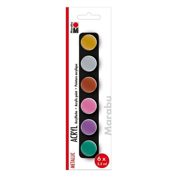 Marabu Acrylfarben Set Metallic 6x3,5ml