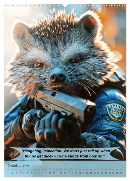 Produktbild: Animalistic and funny police officers (High Quality Premium Wall Calendar 2026 DIN A2 portrait),CALVENDO 12 Month Wall Calendar