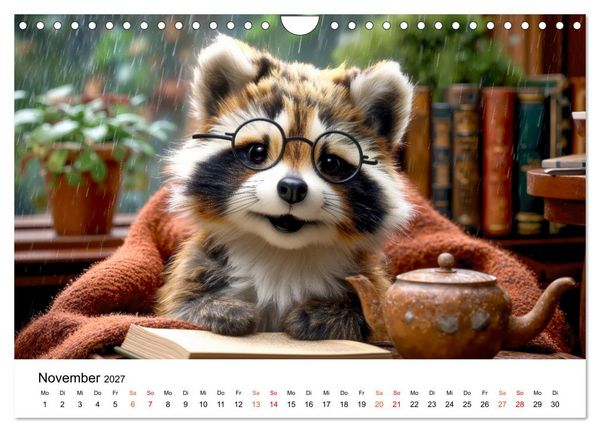 Produktbild: Waschb&auml;ren - Klein. Knuddelig. Herzerw&auml;rmend. (Wandkalender 2027 DIN A4 quer), CALVENDO Monatskalender