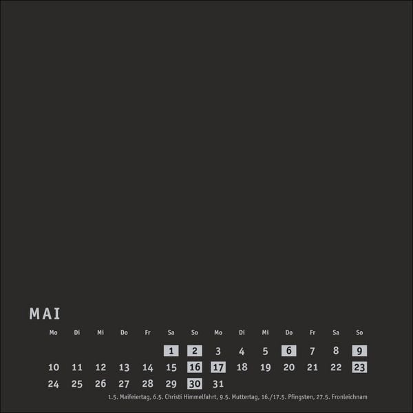 Produktbild: Premium-Bastelkalender schwarz klein 2027
