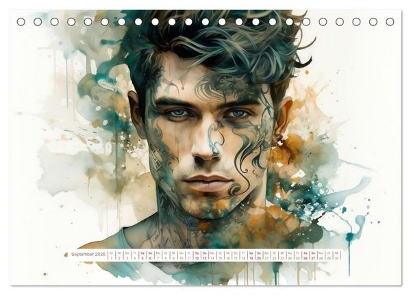 Produktbild: Tattoo trifft Kunst (Tischkalender 2026 DIN A5 quer), CALVENDO Monatskalender