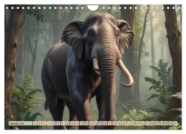Produktbild: Riesen der Eiszeit &ndash; Ein Jahr voller Mammut Momente (Wandkalender 2026 DIN A4 quer), CALVENDO Monatskalender