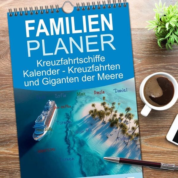 Produktbild: Familienplaner 2026 - Kreuzfahrtschiffe Kalender - Kreuzfahrten und Giganten der Meere mit 5 Spalten (Wandkalender, 21 x 45 cm) CALVENDO