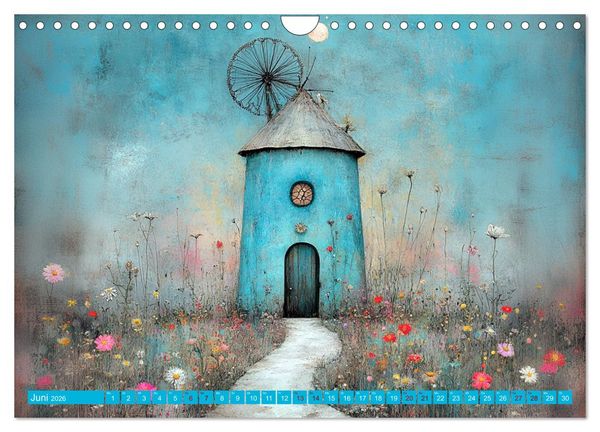 Produktbild: Windgefl&uuml;ster-M&uuml;hlenimpressionen (Wandkalender 2026 DIN A4 quer), CALVENDO Monatskalender