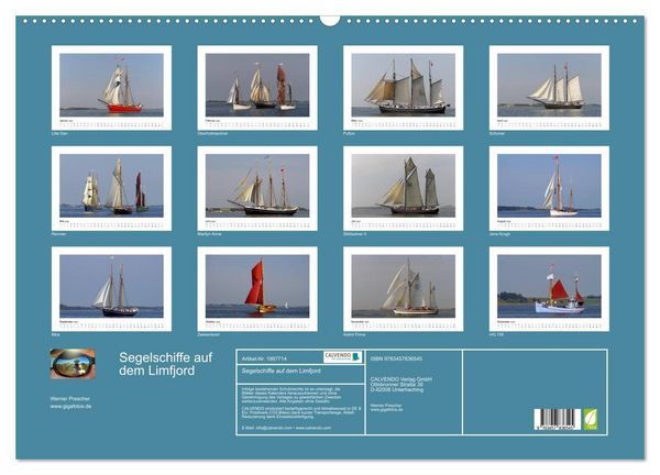 Produktbild: Segelschiffe auf dem Limfjord (Wandkalender 2026 DIN A2 quer), CALVENDO Monatskalender