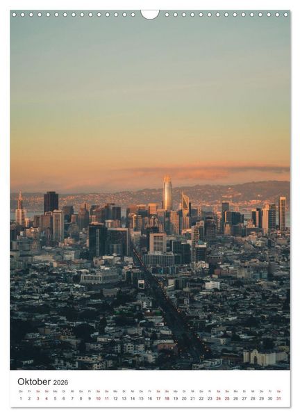 Produktbild: San Francisco - Cable Cars, Golden Gate Bridge und Lombard Street (Wandkalender 2026 DIN A3 hoch), CALVENDO Monatskalender