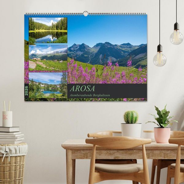 Produktbild: Arosa - Atemberaubende Bergkulissen (Wandkalender 2026 DIN A2 quer), CALVENDO Monatskalender
