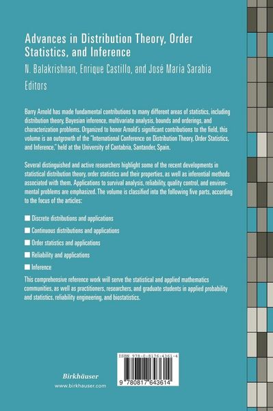 Produktbild: Advances in Distribution Theory, Order Statistics, and Inference
