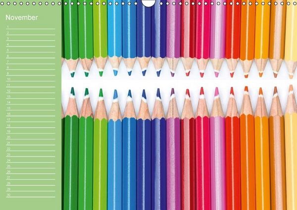 Produktbild: Die bunte Welt der Stifte - Geburtstagskalender (Wandkalender immerw&auml;hrend DIN A3 quer)