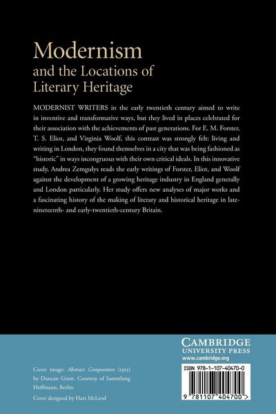 Produktbild: Modernism and the Locations of Literary Heritage