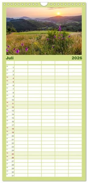Produktbild: Familienplaner 2026 - Sauerland - hier muss man mal gewesen sein mit 5 Spalten (Wandkalender, 21 x 45 cm) CALVENDO