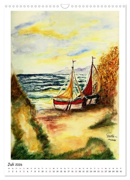 Produktbild: Der Aquarell-Kalender No.2 (Wandkalender 2026 DIN A3 hoch), CALVENDO Monatskalender
