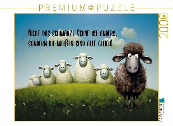 Produktbild: CALVENDO Puzzle Schwarzes Schaf | 2000 Teile Lege-Gr&ouml;&szlig;e 90x67cm Foto-Puzzle f&uuml;r gl&uuml;ckliche Stunden